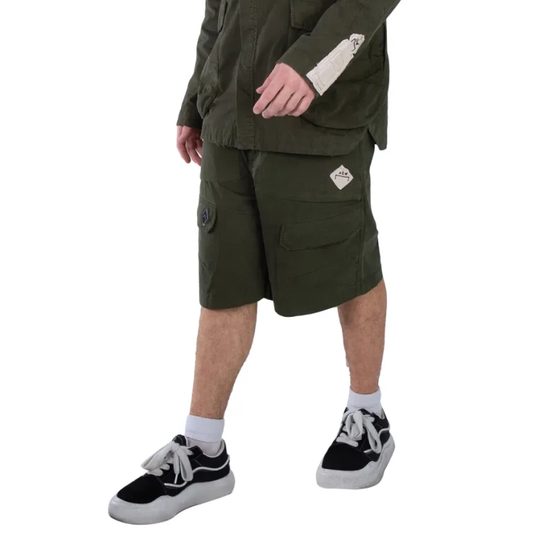 A Cold Wall Ando Cotton Cargo Shorts In Dark Olive