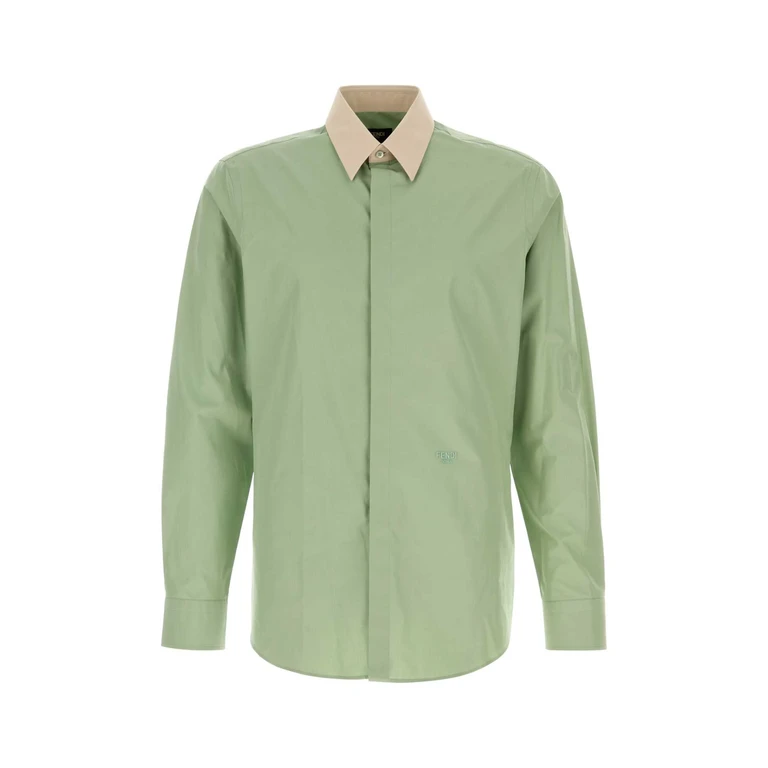Pastel Green Poplin Shirt Scorpio Exterior: Cotton Camicie - Men