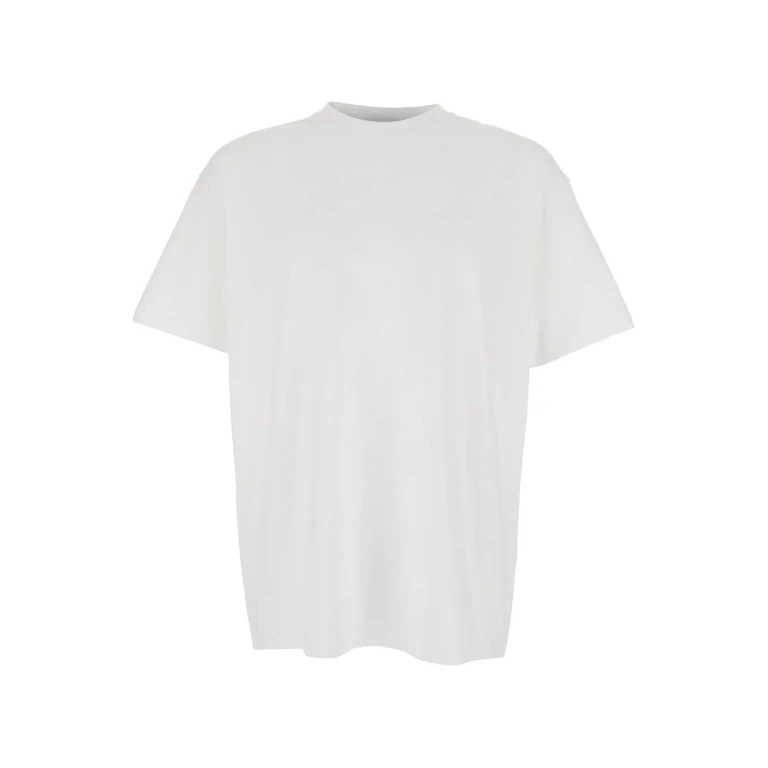 Givenchy White Crew Neck T-shirt With Logo Patch On The Front In Cotton For Men