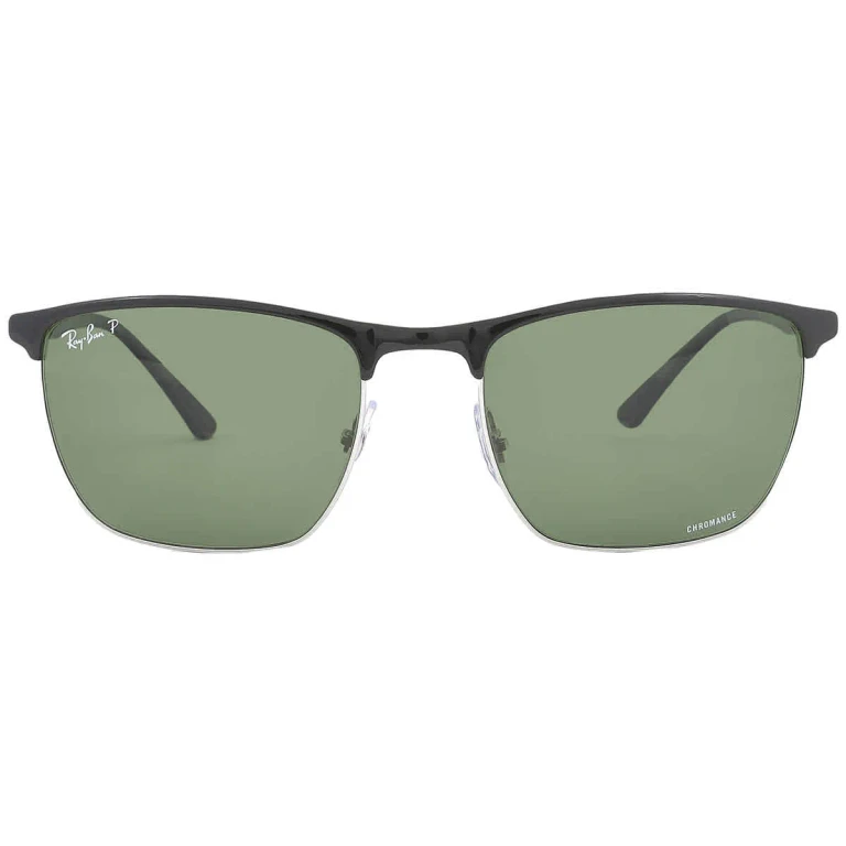 Ray Ban Chromance Polarized Dark Green Square Unisex Sunglasses RB3686 9144P1 57
