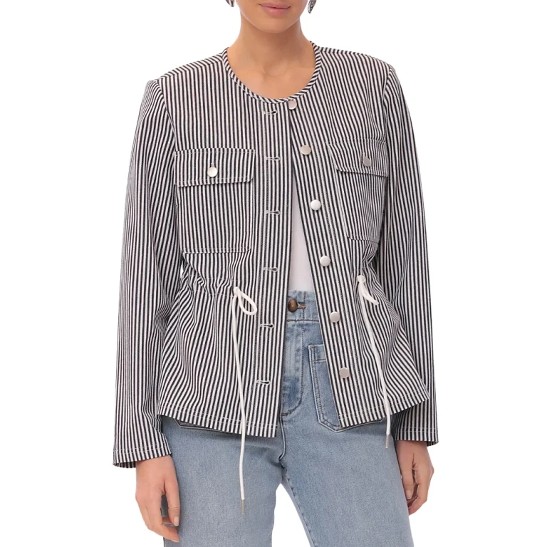Bagatelle Collarless Striped Jacket