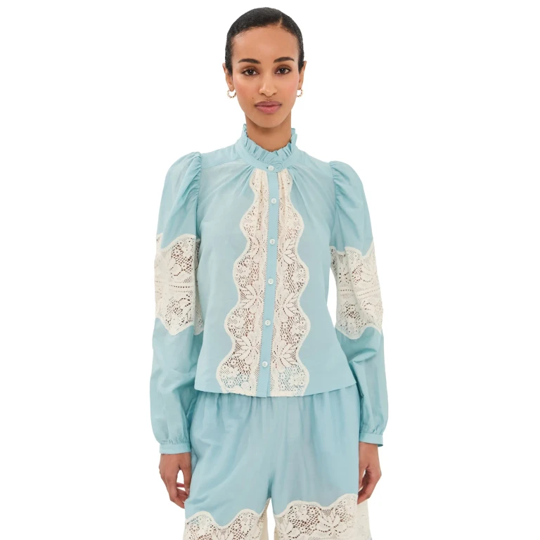 Alix of Bohemia Annabel Sky Prima Lace Shirt Light Blue XS