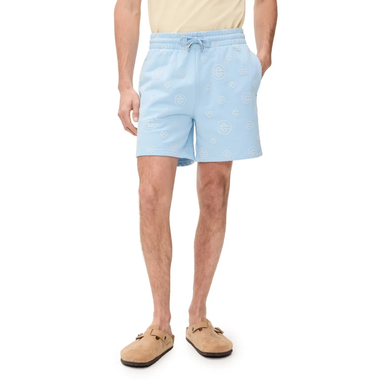Casablanca Applique Monogram Sweatshorts Blue M