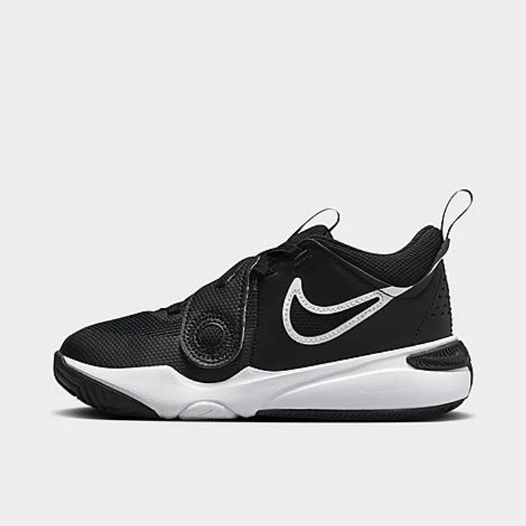 Nike Little Kids Team Hustle D 11 Stretch Lace Basketball Shoes in Fierce Pink/White/Black Size: 1.0