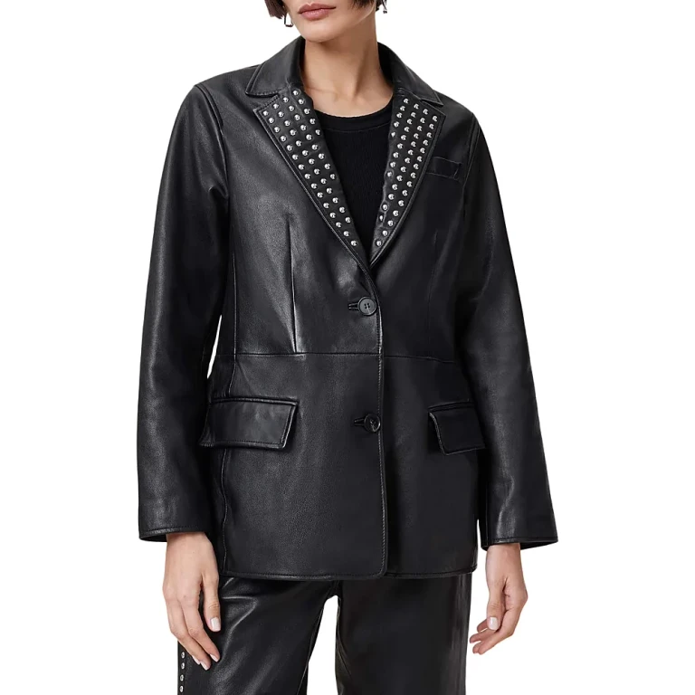 Allsaints Corinna Leather Studded Blazer