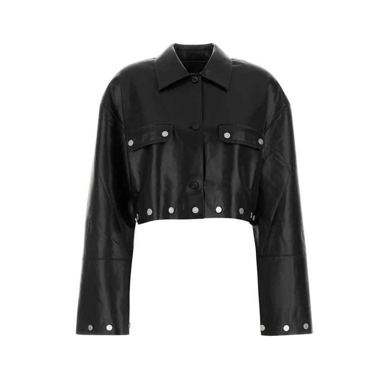 Nanushka Black Synthetic Leather Kassie Shirt Camicie - Women