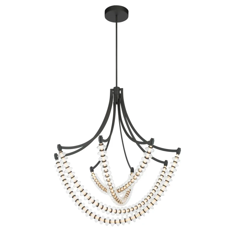 Dark Matte Black LED Chandelier from the Pearl Collection