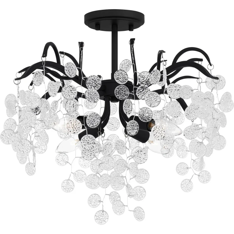 Earth Black Four Light Semi Flush Mount from the Maple Collection