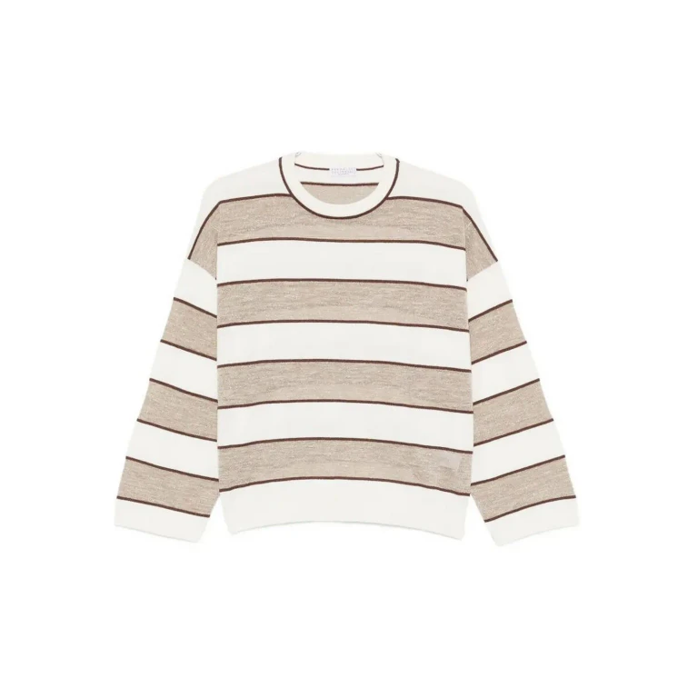 Brunello Cucinelli Pull Col Rond - Blanc