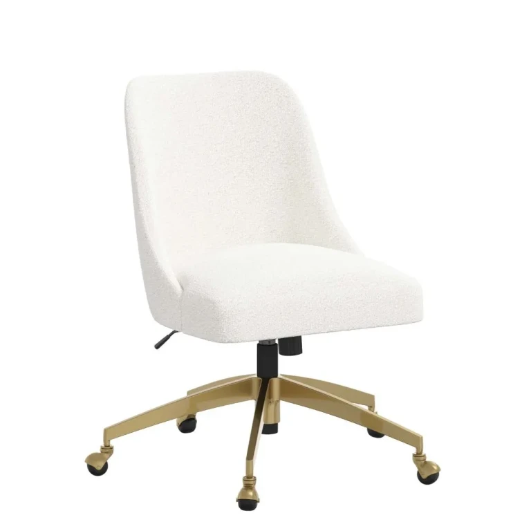 Sara Milano Snow Office Chair with Gold Base