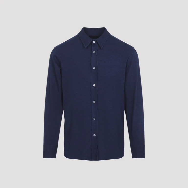 Tom Ford Long Sleeves Shirt Blue Cotton - Men