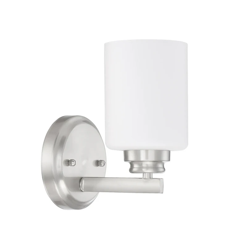 Brushed Polished Nickel One Light Wall Sconce from the Bolden Collection