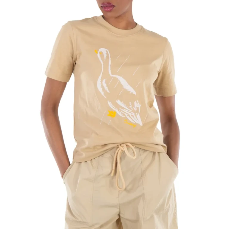 Burberry Duck Printed Crewneck Cotton T-Shirt