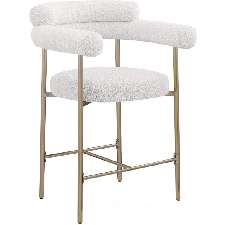 Blake Cream Boucle Upholstered Counter Stool, Set of 2