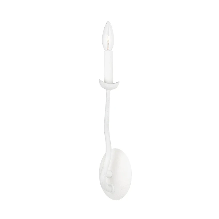 Gesso White Wall Sconce from the Reign Collection