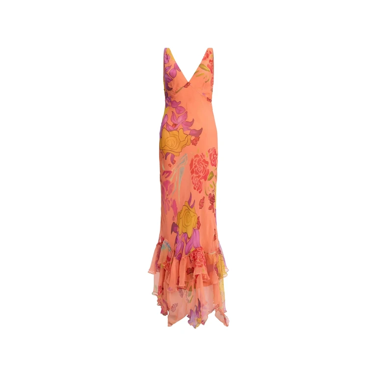 Donde Esteban Guava Flores Maxi Dress