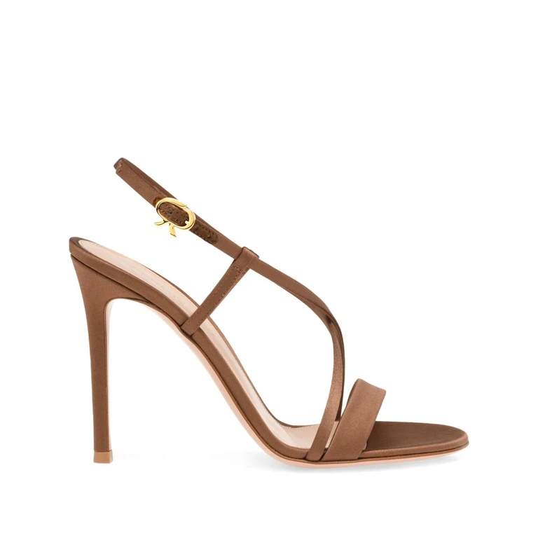 Gianvito Rossi Sandals Leather Brown Outer: Fabric - Women