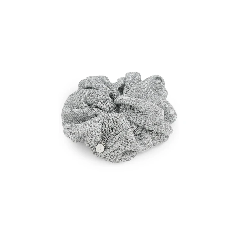 LELET NY Odessa Oversized Scrunchie Silver One Size