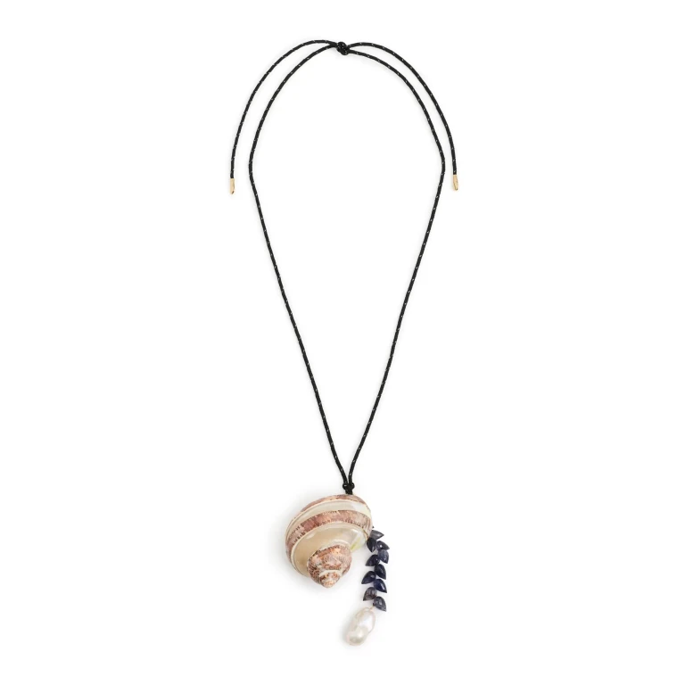 Chan Luu Turbo Shell Pendant Paracord Necklace Black One Size