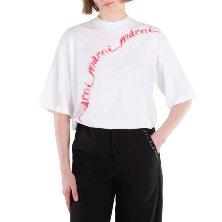 Marni Wavy Logo Cotton-Jersey T-Shirt