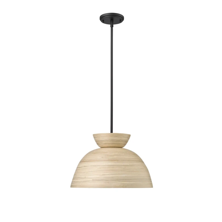 Matte Black One Light Pendant from the Jaycen Collection