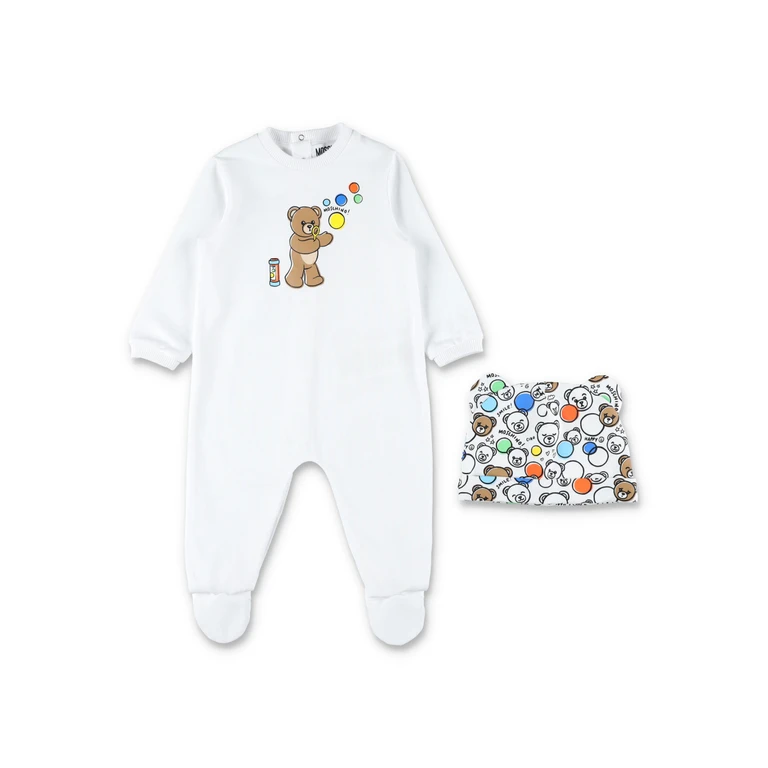 Moschino Kids two-pieces newborn set White Cotton - Kids