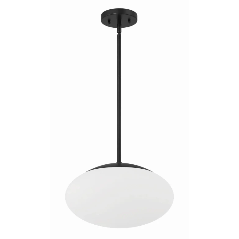 Flat Black One Light Pendant from the Gaze Collection