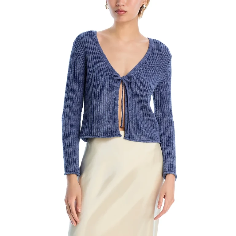 Velvet by Graham & Spencer V Neck Tie Front Cardigan