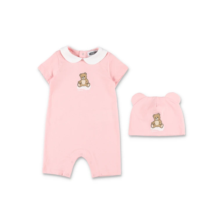 Moschino Kids pink Teddy set Sugar Rose Cotton - Kids