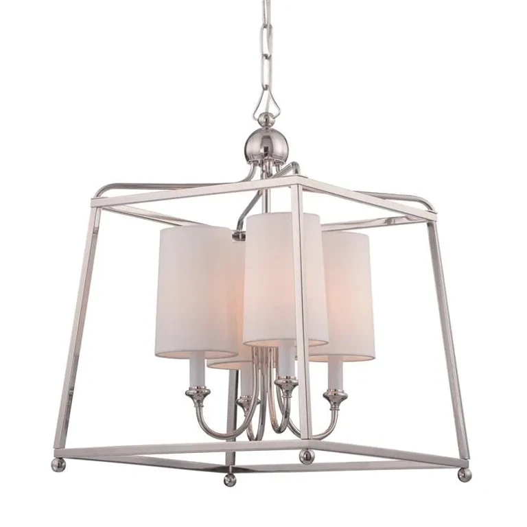 Libby Langdon for Sylvan 21" Modern Chandelier in Polished Nickel