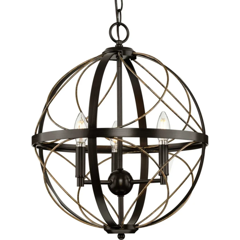 Antique Bronze Three Light Pendant from the Brandywine Collection