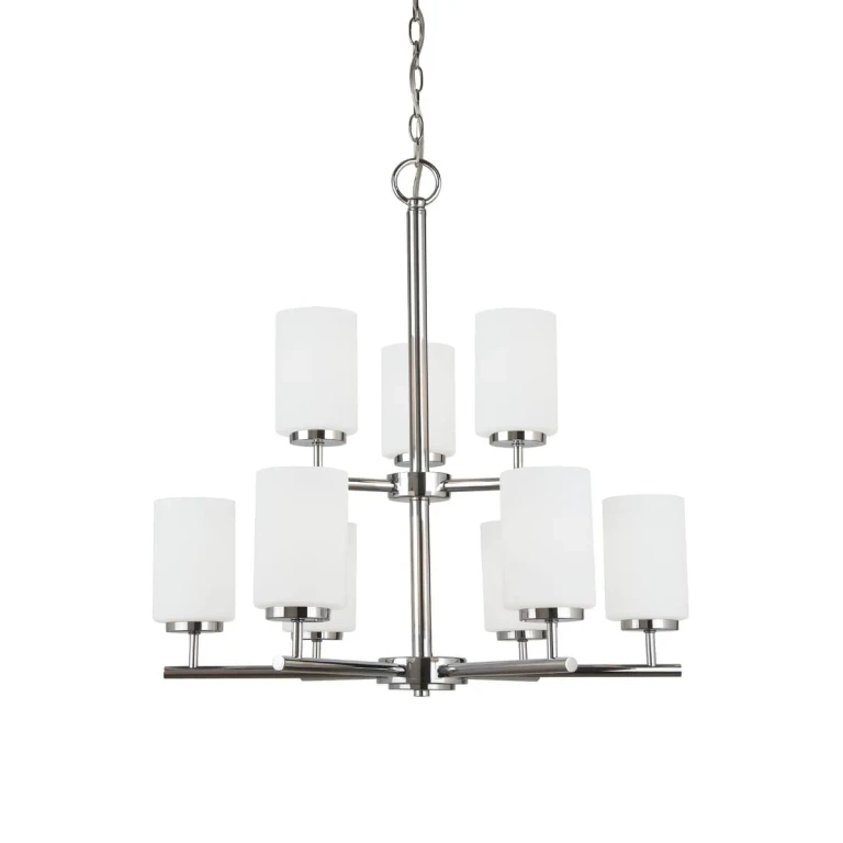 Chrome Nine Light Chandelier from the Oslo Collection
