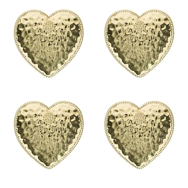 Juliska Heart Napkin Rings, Set of 4
