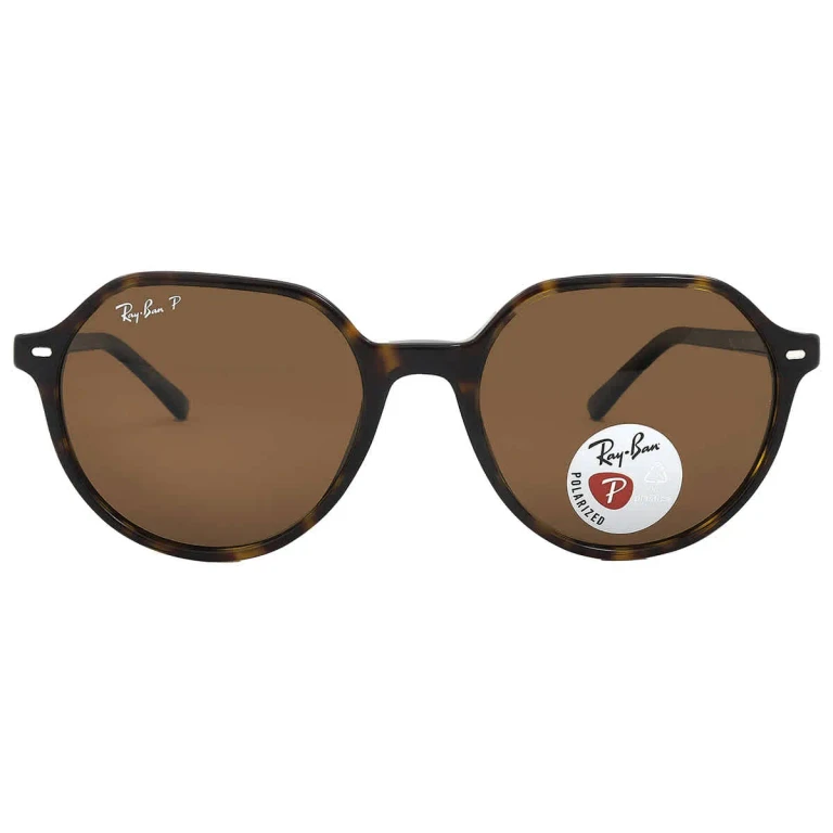 Ray Ban Thalia Polarized Brown Geometric Unisex Sunglasses RB2195 902/57 53