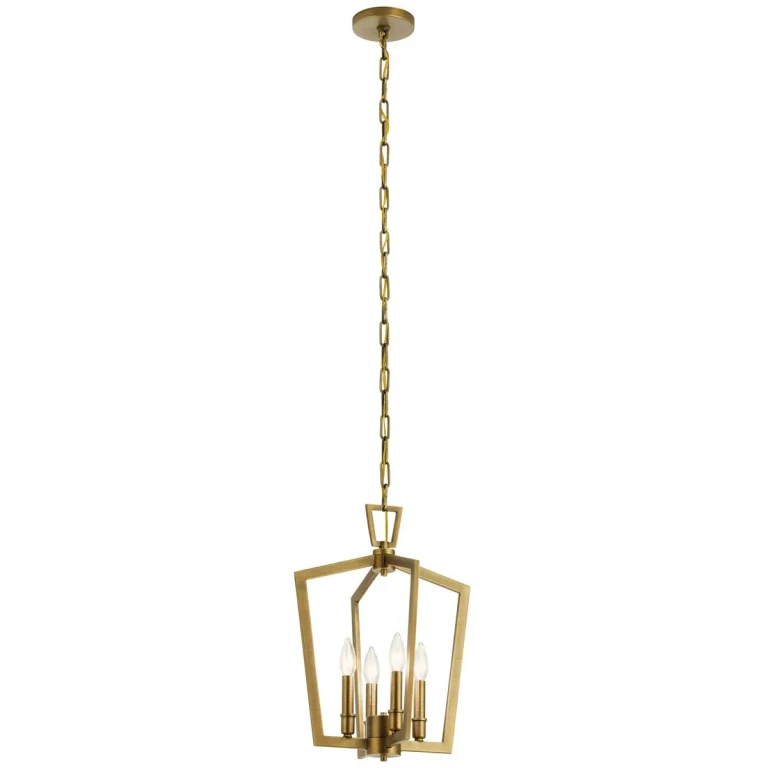 Abbotswell 4-Light Traditional Pendant in Natural Brass
