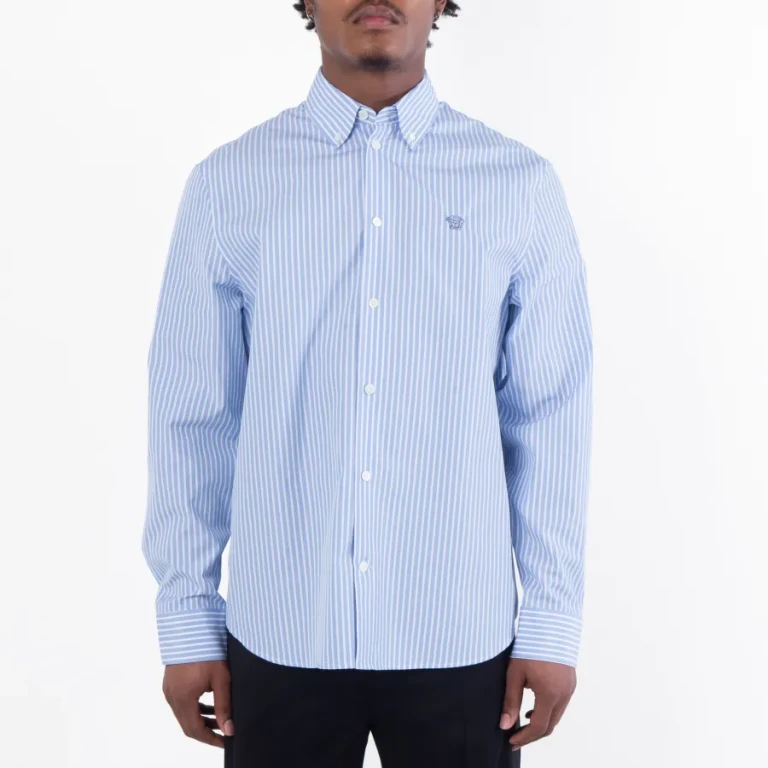 Versace Medusa Striped Long-Sleeve Shirt