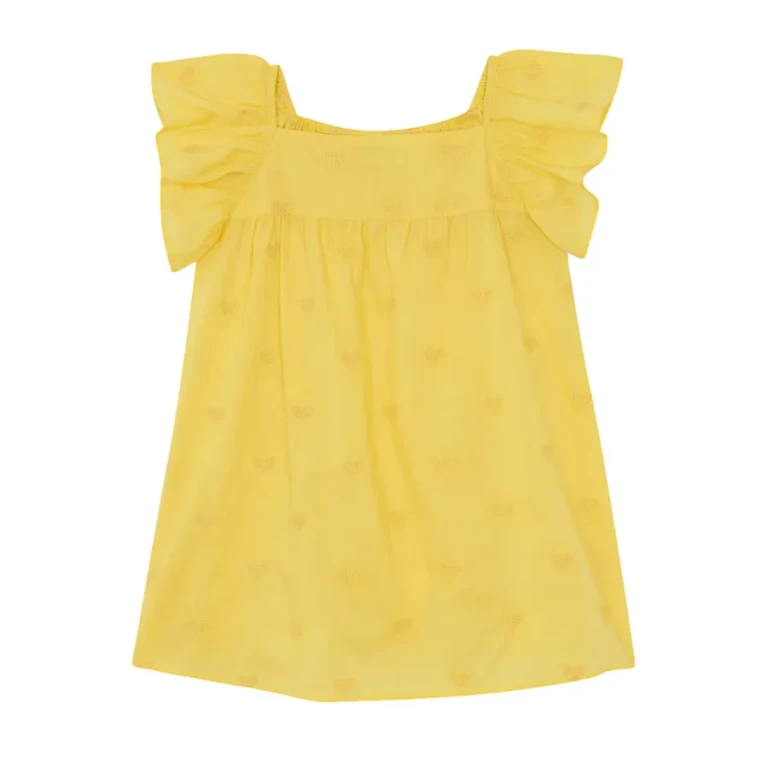 Bonton Girls Reve Ruff Sleeves Dress