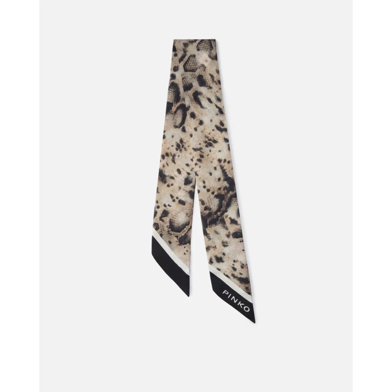Pinko - Foulard fin à imprimé serpent