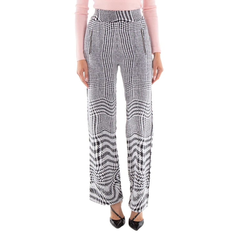 Burberry Warped Houndstooth Jacquard Wool-blend Trousers