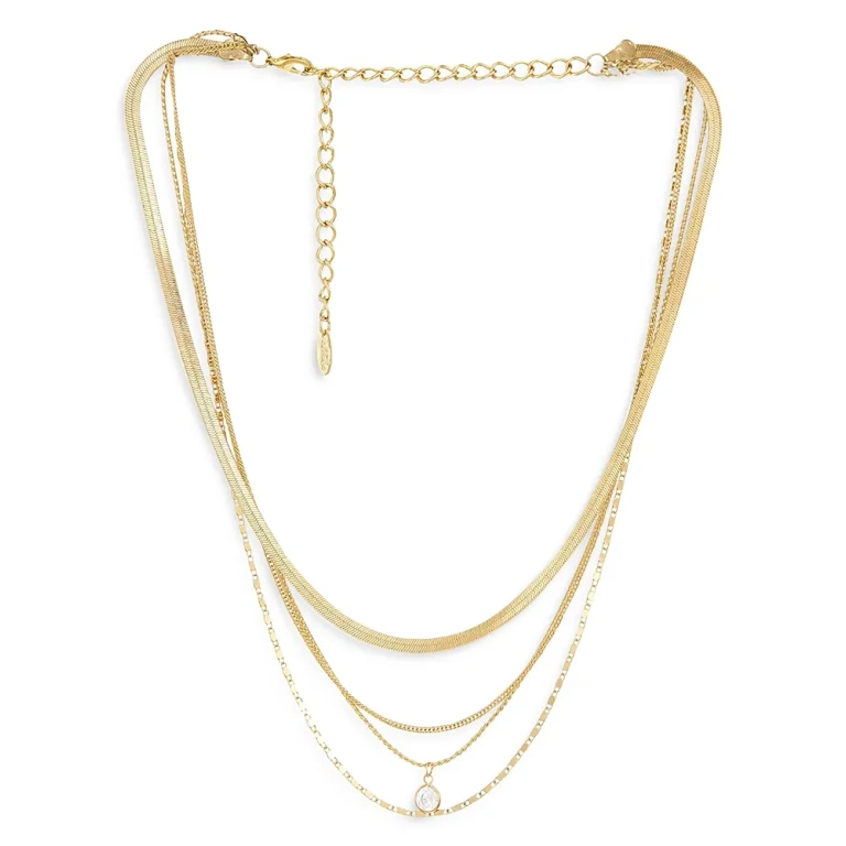 Ettika All the Chains 18K Gold Plated Layered Necklace, 13-15