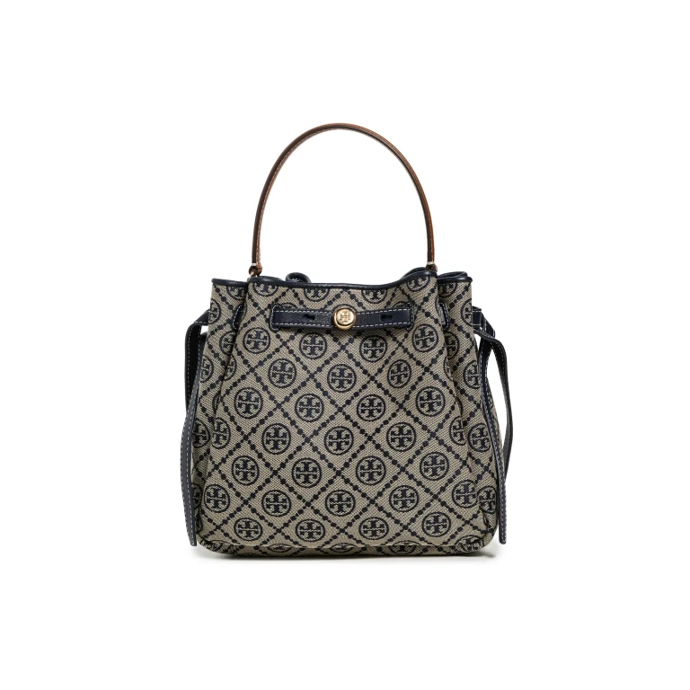 Tory Burch Romy T Monogram Bucket Bag Tory Navy One Size