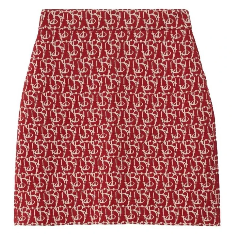 Burberry B Charm Jacquard-Pattern Skirt