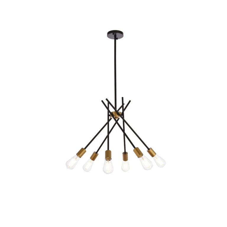 black Six Light Pendant from the Lucca Collection