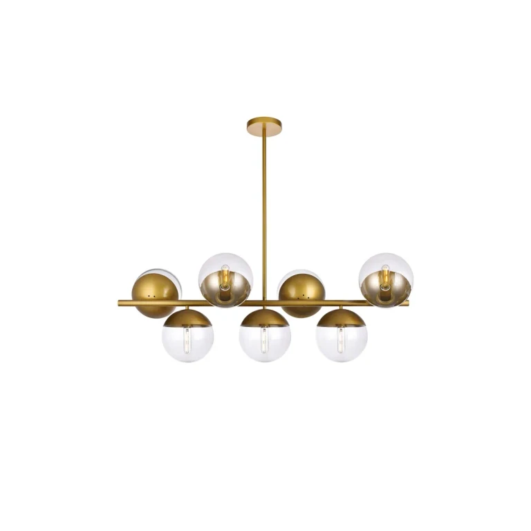 Brass Seven Light Pendant from the Eclipse Collection