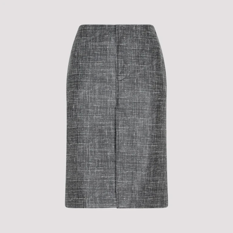 Falda midi de piel estampada Bottega Veneta