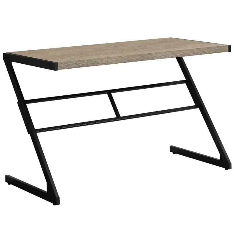 Taupe and Black Metal Writing Desk
