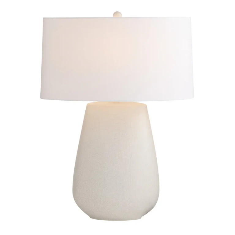 Matte Stained Ivory Crackle Table Lamp from the Deagan Collection
