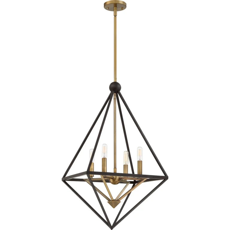 Louvre 4-Light Foyer Pendant in Western Bronze