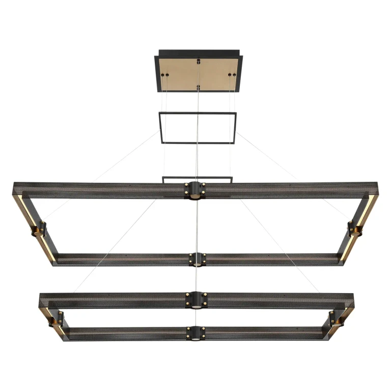 Matte Black Gold LED Chandelier from the Admiral Collection
