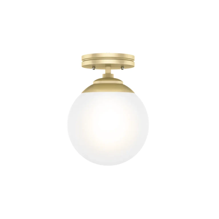 Modern Brass One Light Flush Mount from the Hepburn Collection